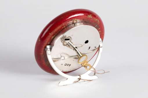 Red Leather and Silver Clock